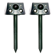 야생동물 퇴치기 차우 태양광 적외선 강력진동 초음파 LED 경고음, 태양광유해동물퇴치기(2개)