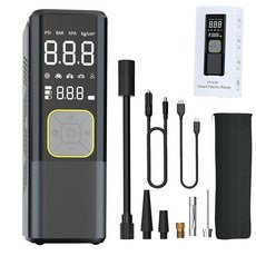 LA DERIVE 휴대용 무선타이어 에어펌프 6000mAh 다기능 일체형 에어펌프 (압력 모니터/보조배터리/LED랜턴/보조배터리/공기주입/플래시/SOS), 블랙, 1개