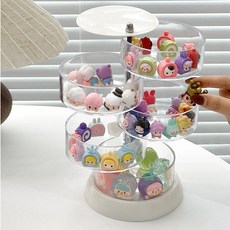 머리끈 보관함 머리핀 회전 고무줄 원통형 수납장 정리함, A. 식탐 많은 작은 생물들을 위한 5단 회전