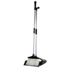 슈퍼클린 빗자루 쓰레받기 세트 실내외겸용, 1개, 다크블랙