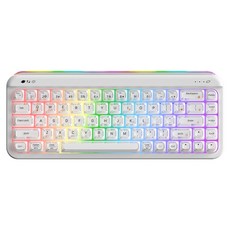 에이재즈 AF68 3모드 RGB 무선 키보드, 제조사축, 화이트 제조사축, 화이트