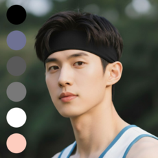 스포츠 헤드 머리 운동 러닝 땀 흡수 테니스 쿨 헤어밴드 머리띠 고급, 2개, 밴딩 블랙