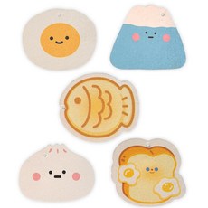 키친9단 식물성 제로웨이스트 셀롤로오스 압축 천연수세미 푸드 / 5종, 1세트