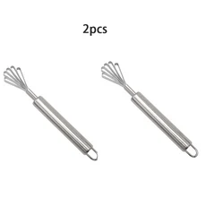 스테인레스 스틸 코코넛 고기 슬라이서 가정용 강판 생선 체중계 평면 야채 스크레이퍼 주방 용품, 02 2pcs