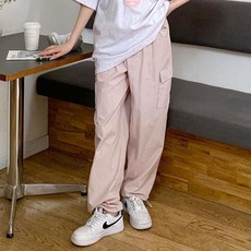 여자 건빵 주머니 롱 조거 고무줄 팬츠 (10397031A)