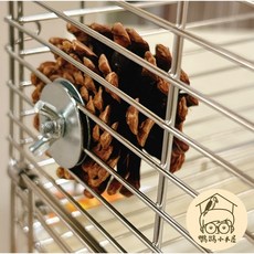 鸚鵡小木屋 鎖式天然松塔 鸚鵡啃咬磨牙玩具 天然松果 鸚鵡玩具, 1個