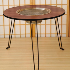 캠핑 화로 테이블 휴대용 야외용 접이식 바베큐 화로 테이블 원형 숯불용 숯불 구이