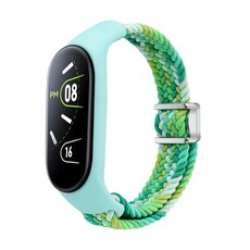 SujuNex 샤오미 미밴드 3/4/5/6/7 전용 우븐 스트랩 - Mi Band 3/4/5/6/7 Compatible Woven Strap, 13# 글리터 그린, 1개