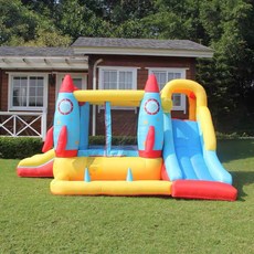 실내 가정용 홈 에어바운스 놀이터 미끄럼틀 수영장 워터슬라이드, 로켓(340 280 185cm)