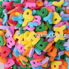 알파벳 컬러 믹스 스프링클 컨페티 케이크 데코 아라잔 80g
