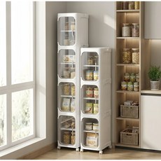 CUBBYCASE 슬림 접이식 틈새수납 바퀴형 다용도 방진 틈새 수납 캐비닛, White