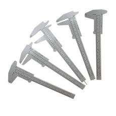 TamBee 6인치 150mm 미니 캘리퍼 더블스케일 플라스틱 버니어 주얼리 슬라이딩 게이지 자 측정도구 5PCS그레이, Grey, 회색