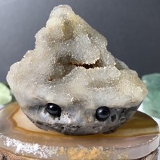 冰淇淋閃鋅礦原礦刺蝟 (可加購底座) 天然礦石 刺蝟降溫玩具 刺蝟磨牙 寵物擺飾, 1個