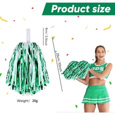 啦啦隊彩球 綠白雙色 啦啦隊用品 運動會表演道具 輕盈耐用 握感舒適, 白綠色, 20個