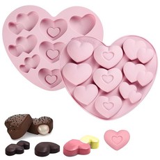 발렌타인 실리콘 몰드 다양한 하트 패턴 디자인 재사용 가능한 6칸 캔디 초콜릿 비스킷 케이크 장식 파티 푸딩 젤리 제작용, 발렌타인 스타일 46