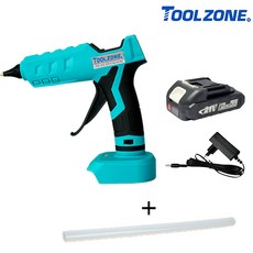 TOOLZONE 무선 충전 글루건 2Ah 배터리세트 마끼다호환 핫멜트 실리콘총 HG100MA, 1세트