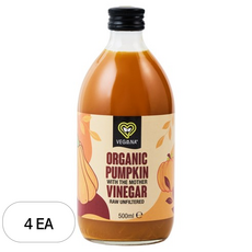 베가나 유기농 호박 식초, 4개, 500ml