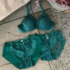 GLAM GONGGAM 時尚蕾絲內衣+內褲 2入