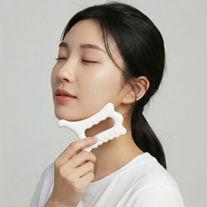 에니픽 괄사 마사지기 얼굴 두피 바디 목 림프 승모근 지압 마사지 전신, 화이트, 1개