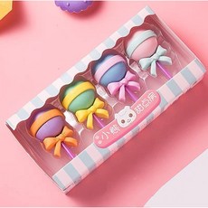 萱寶媽咪baby童裝館 學生文具獎勵禮物 聖誕禮物 生日禮物 交換禮物, 047棒棒糖橡皮擦四入組, 1個
