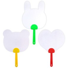 다온샵 대나무부채 전통부채 미니 하드보드 부채 (100개) 그리기 모양 부채 만들기, 토끼-100개