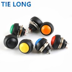 12mm 방수 순간 ON/OFF 푸시 버튼 미니 원형 스위치 1A 250V, 06 Green