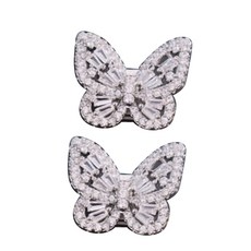 1쌍 이어폰 클립 버터플라이 라인스톤 이어폰 액세서리 플래시 블링블링, 2 headphone buckles
