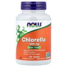 나우푸드 클로렐라 Chlorella 1000mg 120정 단백질 프로틴 함유, 1개