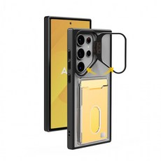 DM 아이드 카툭튀 메탈가드 거치+카드수납 갤럭시 S25 폰모델 투명 케이스, 갤럭시S25 Plus, 카툭메탈+카드수납