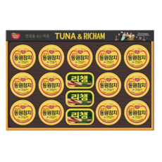동원 튜나리챔 참치 13캔 + 리챔 3캔 선물세트 25호 총 16캔 명절 추석 선물, 1박스