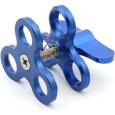수중 카메라 유니버설 메탈 트리플 볼 클램프 다이빙 브래킷 알루미늄 스프링 손전등 촬영 시스템블루, Blue