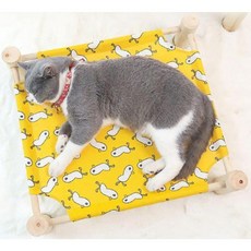 고양이 침대 해먹 커버분리 캔버스 방석 애견 의자 쇼파, 1개, 고양이 해먹침대