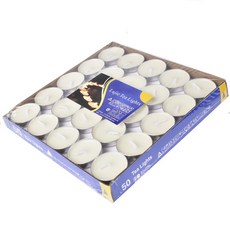 Lujie 茶燭 無煙去味 香薰蠟燭, 1個, 10ml, 2小時 - 50只 白色