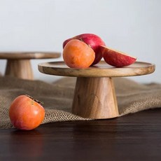 簡約日式 實木蛋糕展示架, 木墩托盤氣泡袋包裝,矮腳15*4.5CM, 1個
