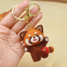 레서판다 키링 양모 펠트 diy 인형 만들기 커플 세트다, 6. 옵션3 + 키링, 1개