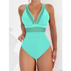 歐美網紗連體泳衣