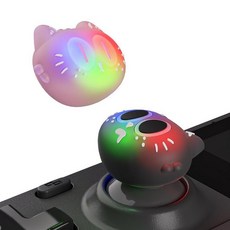 PlayVital Cute Illuminated LED Thumbstick Grips for Steam Deck OLED & LCD Joystick Caps Thumb Acc, PlayVital CUT 컷e Illuminated L