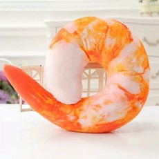 대하 새우 목베개 여행용 기내용 휴대용 목쿠션 머리받침 40cm, A. 새우