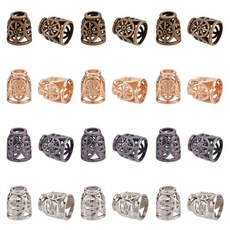 홀로우 아연 합금 엔드 캡 믹스 컬러 1.35x1.1cm 홀 4.5mm 내경 9.5mm 4컬러 20개컬러 80개세트