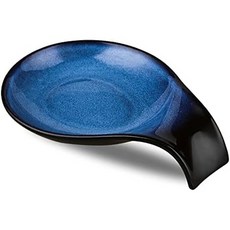Nihow 세라믹 숟가락 받침대: 4인치 안정적인 식기 받침대 - 주방 조리대용 내열 홀더카운터탑스토브탑 식기세척기 안전 매트 블랙 1대, 4 Inch, Blue & Black