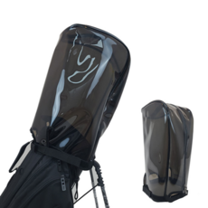 리젠시 TPU 골프백 후드커버 벨크로 캐디백 블랙 투명 방수 헤드커버, 다크블랙 대형