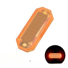 자동차 태양 미니 경고등 야간 오토바이 전기 자전거 테일 라이트 후면 스트로브, 10. orange red, 1개
