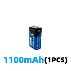 ♔ 9V 1500/1100mAh 충전식 리튬 이온 배터리 멀티미터 마이크 장난감 리모컨 KTV 사용에 적합한 USB 9V 배, 09 1100mAh X1