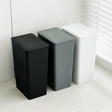 심플 사각 원터치 종량제 쓰레기통 화장실 휴지통 20리터, 화이트
