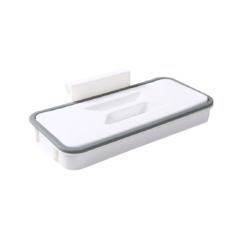 廚房懸掛式垃圾架：免釘掛式收納，多功能垃圾袋支架，適用於廚房、辦公室, 白色, 1個