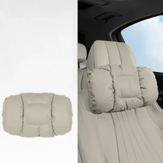 메모리폼 가죽 자동차 헤드레스트 목 지지대 등받이 통기성 펀칭 디자인 편안한 비즈니스 스타일 차량용, gray headrest