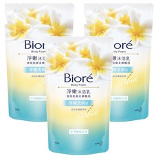 Biore 蜜妮 彈嫩清爽 淨嫩沐浴乳 補充包 緬梔花香, 700g, 3包