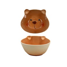 BLOWFISHFUGU밥공기 예쁜 밥공기세트 입체 큐트밥그릇 이쁜도자기그릇, 1개, 귀여운 곰