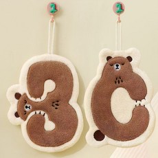 限時優惠. 可愛卡通擦手巾可掛式超強吸水加厚家用廚房衛生間厚抹布兒童手帕, 字母熊B+字母熊C, 1個