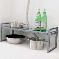 후라이팬 정리대 다용도 수납 프라이팬 냄비 정리대 주방 싱크대 진열대 식기 현관 틈새 신발 욕실 싱크, 브라우니